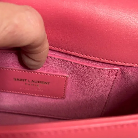 Saint Laurent Pink Leather YSL Crossbody with Gold Logo - Picture 4 of 9